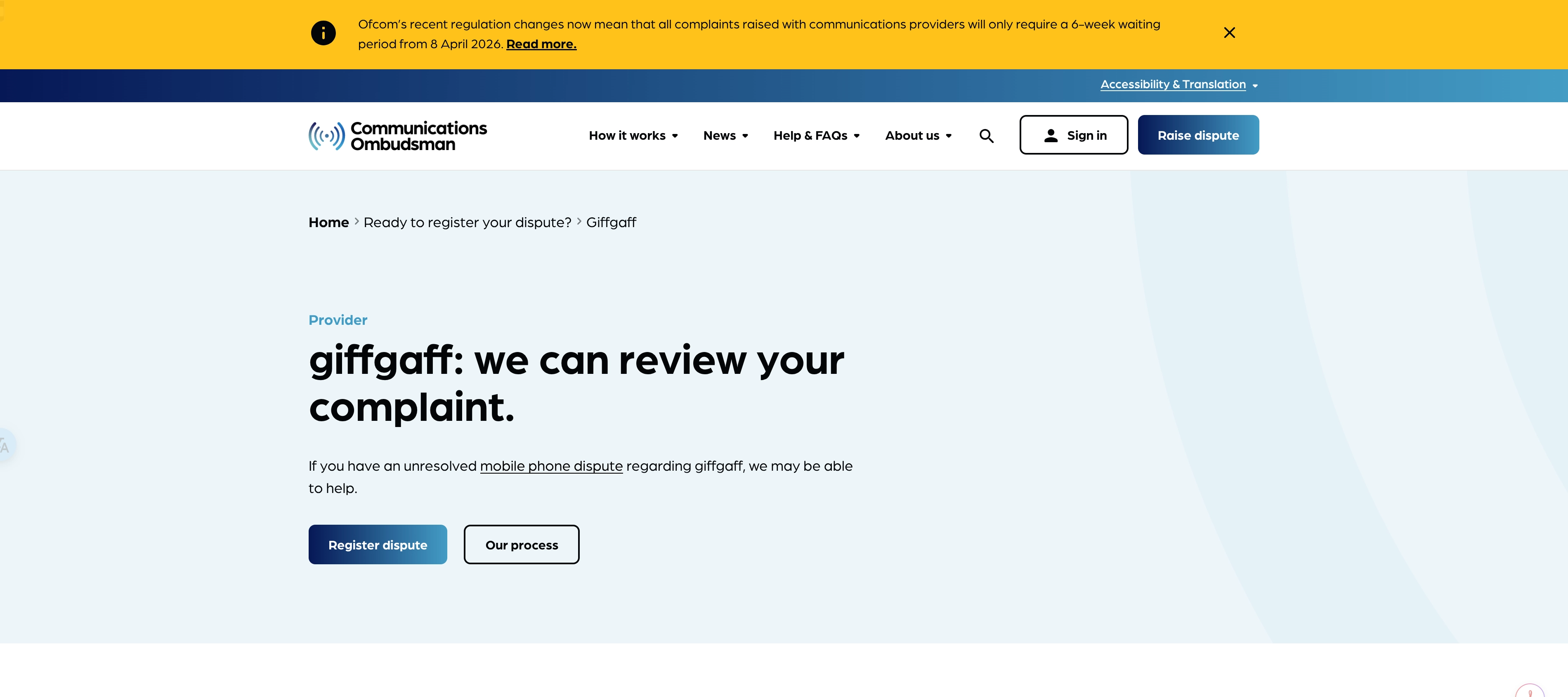 Communications Ombudsman - giffgaff Complaints: Raise a dispute